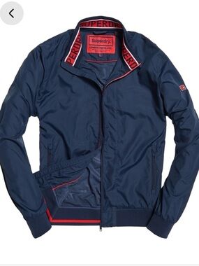 Superdry Flyweight Harrington Jacket with Red Accent Trim NWOT